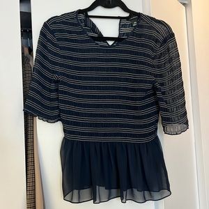 semi sheer striped top